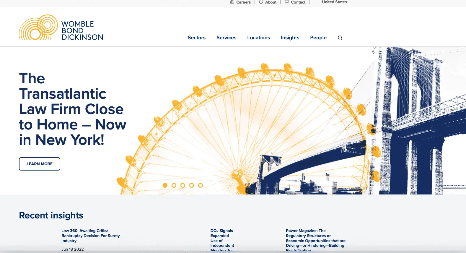 The website for the mobile law firm in New York utilizing marketing technology.
